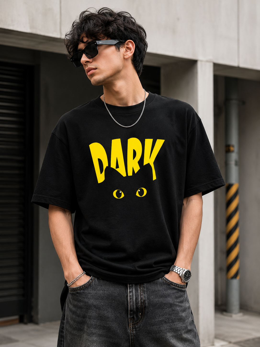 DARK EYES – Regular Fit Graphic Tee (Black)
